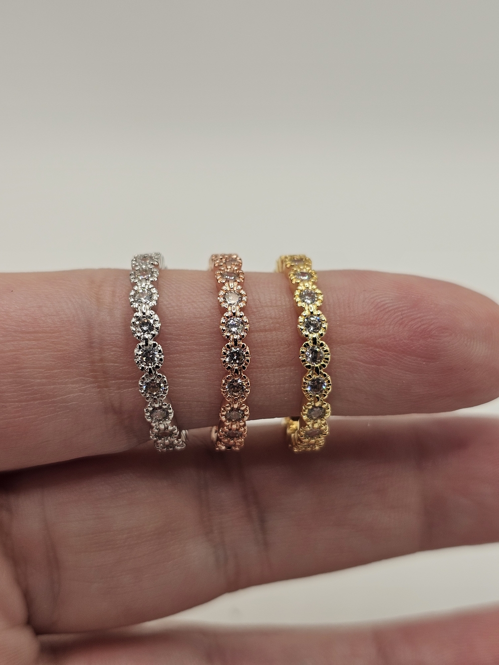 18k Gold Filled AAA CZ Eternity Bands - Silver, Rose Gold, Gold